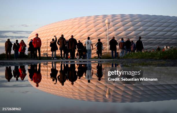 General view as fans arrive at the stadium prior to the UEFA Champions League 2024/25 League Phase MD1 match between FC Bayern München and GNK Dinamo...