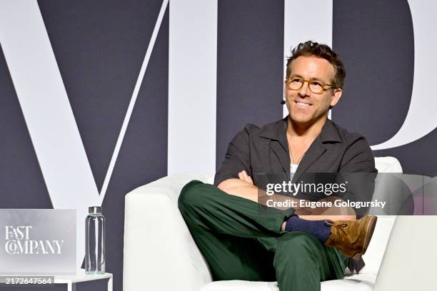 Ryan Reynolds speaks onstage during the Fast Company Innovation Festival 2024 at BMCC Tribeca PAC on September 17, 2024 in New York City.