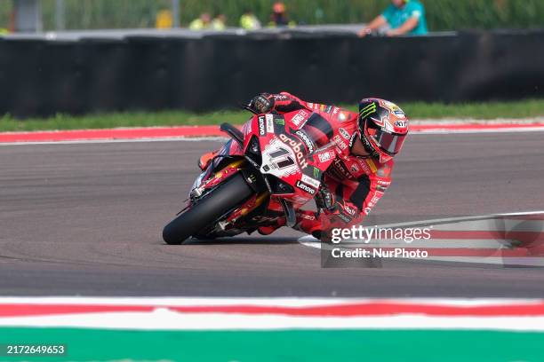 Nicolo Bulega from Italy of the Aruba.it Ducati Team rides a Ducati Panigale V4R during the FIM Motul Superbike World Championship - Tissot Superpole...
