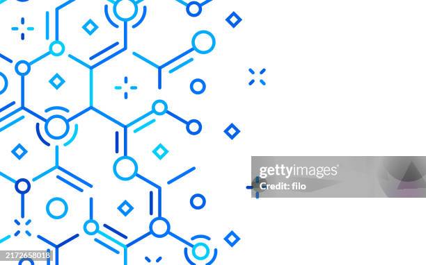 stockillustraties, clipart, cartoons en iconen met science chemical molecule compound abstract background - scheikunde