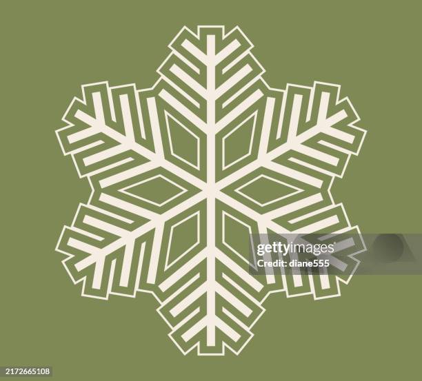 Simple Moder Snowflake Snowflake Midcentury Modern Christmas Card High-Res Vector Graphic ...