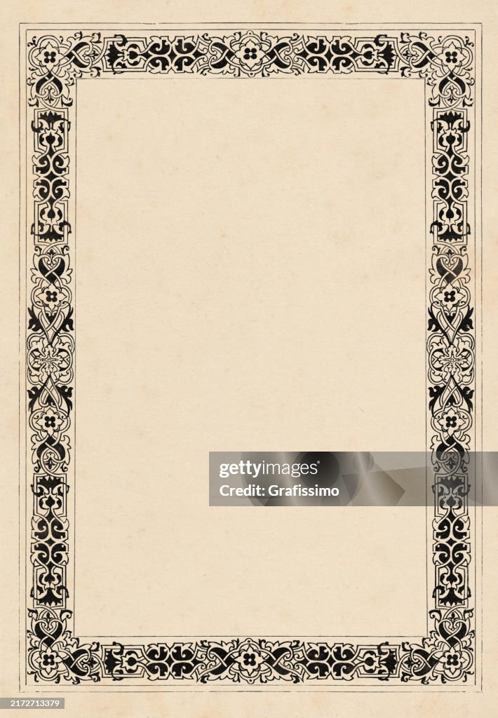 Illuminated manuscript frame 1860