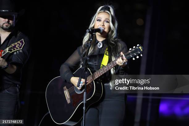 Priscilla Block performs onstage for the 2024 CMA Foundation Music Teachers of Excellence Awards ceremony at Country Music Hall of Fame and Museum on...