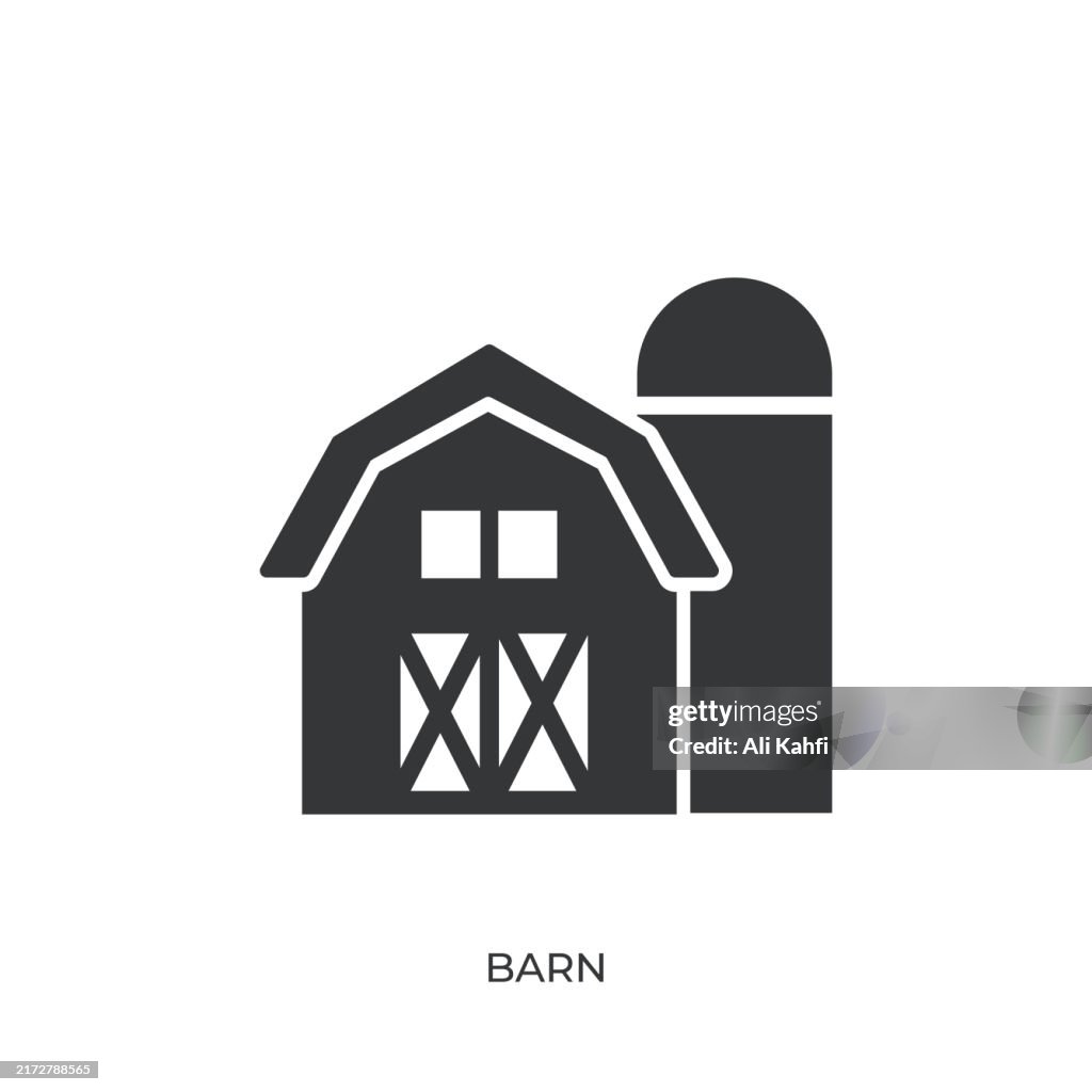 Scheune Glyphe solides Symbol. Solides Symbol, das überall angewendet werden kann, einfach, pixelgenau und moderner Stil