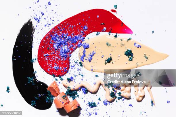 makeup swatch different texture - extreme close up kiss stock pictures, royalty-free photos & images