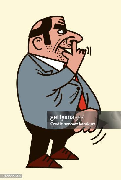 a vulgar, lumpen, rude, disrespectful man - ugly cartoon character stock illustrations