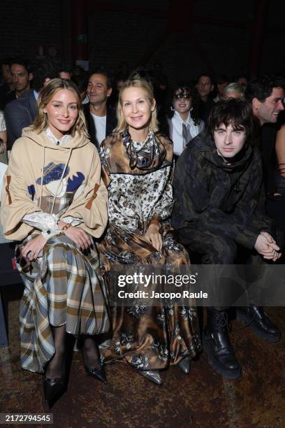 Olivia Palermo, Kelly Rutherford and Gene Gallagher attend the Antonio Marras fashion show during the Milan Womenswear Spring/Summer 2025 on...
