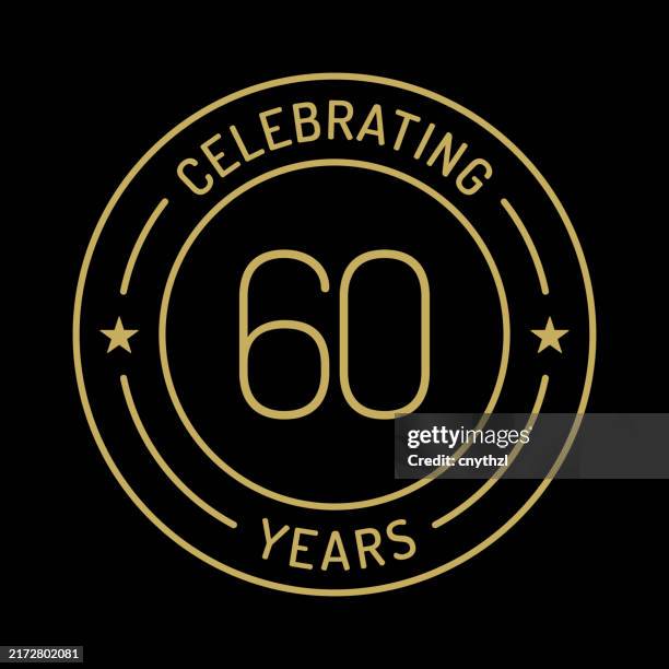 60 years anniversary vector template design illustration for greeting card, poster, brochure, web banner etc. - 60th anniversary stock illustrations