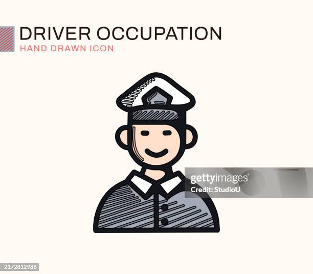 driver occupation flat design line icon - racing driver stock illustrations