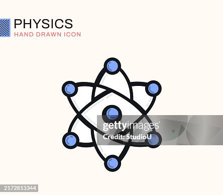 Physics Flat Design Single Line Icon Physics Flat Design Single Line Icon