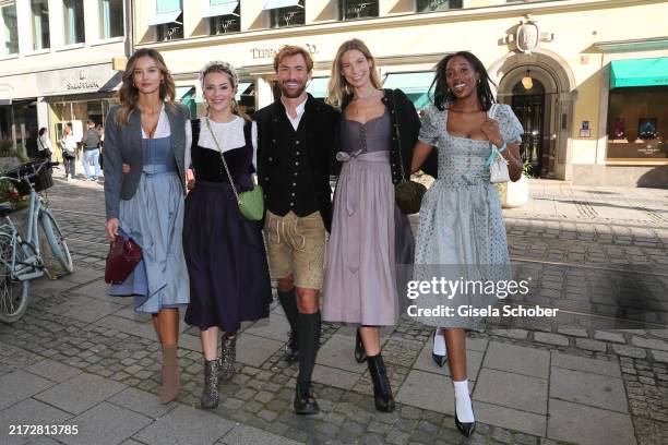 Nicola Cavanis, Laura Osswald, Stanislas Kiabski, Tiffany & Co, , Sarah Brandner, Noutcha Lopes during the Tiffany & Co x BUNTE Wiesn Event at...