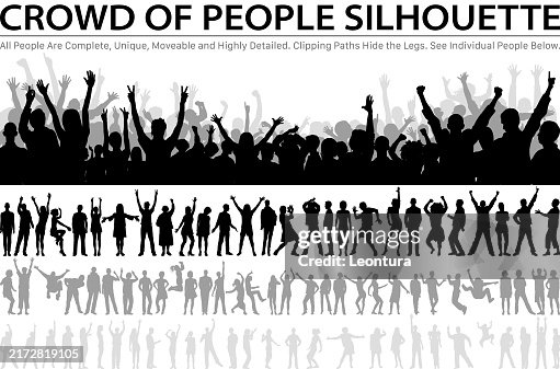 Crowd Silhouette (All People Are Complete- a Clipping Path Hides the Legs) Crowd Silhouette (All People Are Complete- a Clipping Path Hides the Legs)