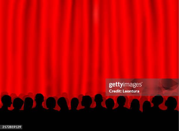 theater and audience (people are complete- a clipping path hides the legs) - taking a bow stock illustrations