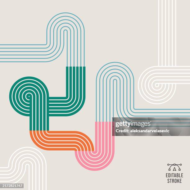 abstrakter geometrischer linienhintergrund - bauhaus stock-grafiken, -clipart, -cartoons und -symbole