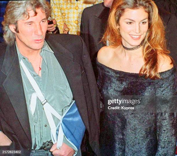 Cindy Crawford, Richard Gere, United States, circa 1990s.