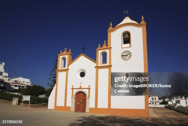 church of luz, algarve, portugal, europe - praia da luz stock pictures, royalty-free photos & images