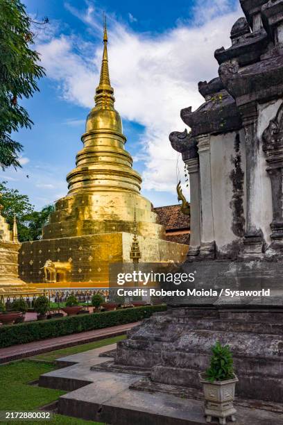 golden stupa in a buddhist shrine - província de chiang mai imagens e fotografias de stock