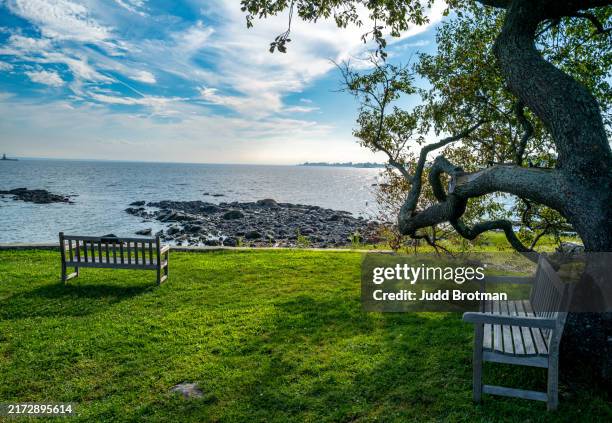 ocean views from rowayton ct - norwalk ct stock pictures, royalty-free photos & images