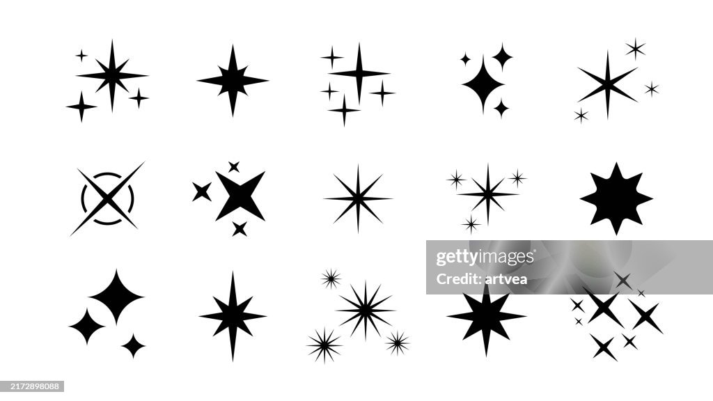 Vector Illustration of Sparkle Icon Set