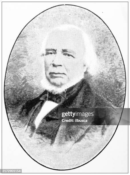 antique image: edwin a stevens - engineer portrait stock illustrations