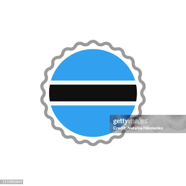 botswana - round flag stamp flat icon. - botswana stock illustrations
