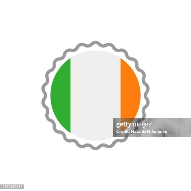 ireland - round flag stamp flat icon. - dublin stock illustrations