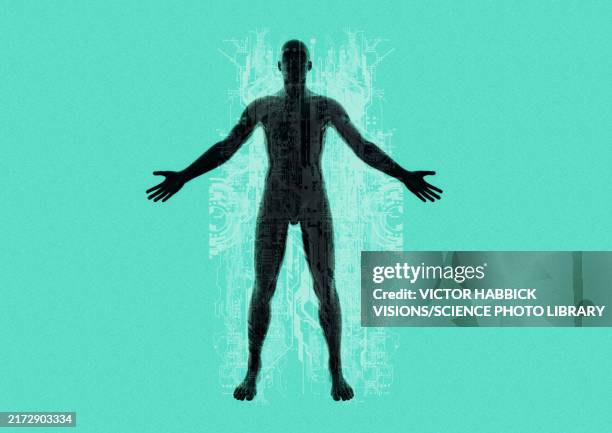 humans and technology, conceptual illustration - artificial intelligence human stock illustrations