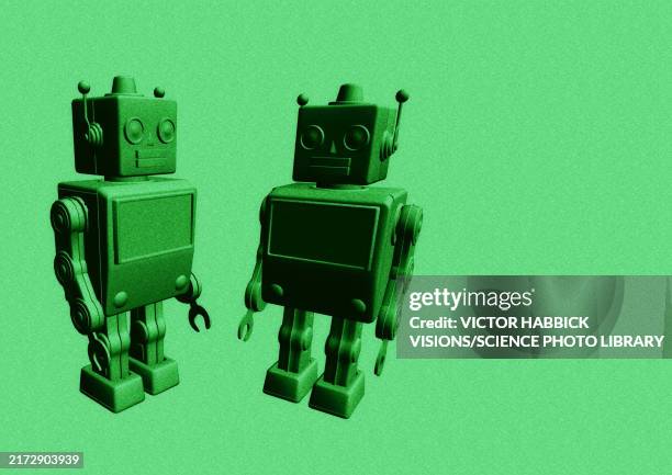 baby robots, conceptual illustration - robotic abstract stock illustrations