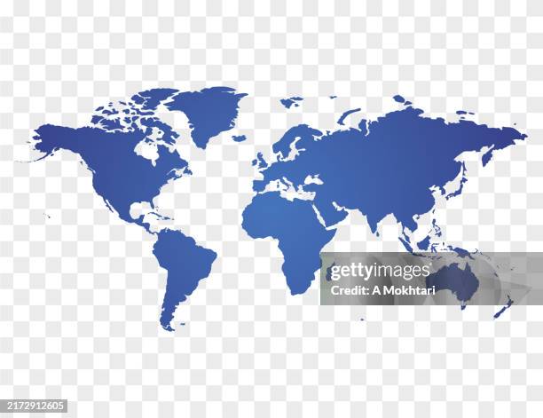 illustrazioni stock, clip art, cartoni animati e icone di tendenza di blu mappa del mondo. - cartina mondo