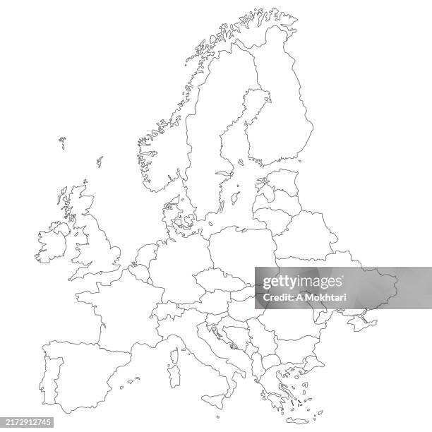 european union map in outline. - baltic states stock illustrations
