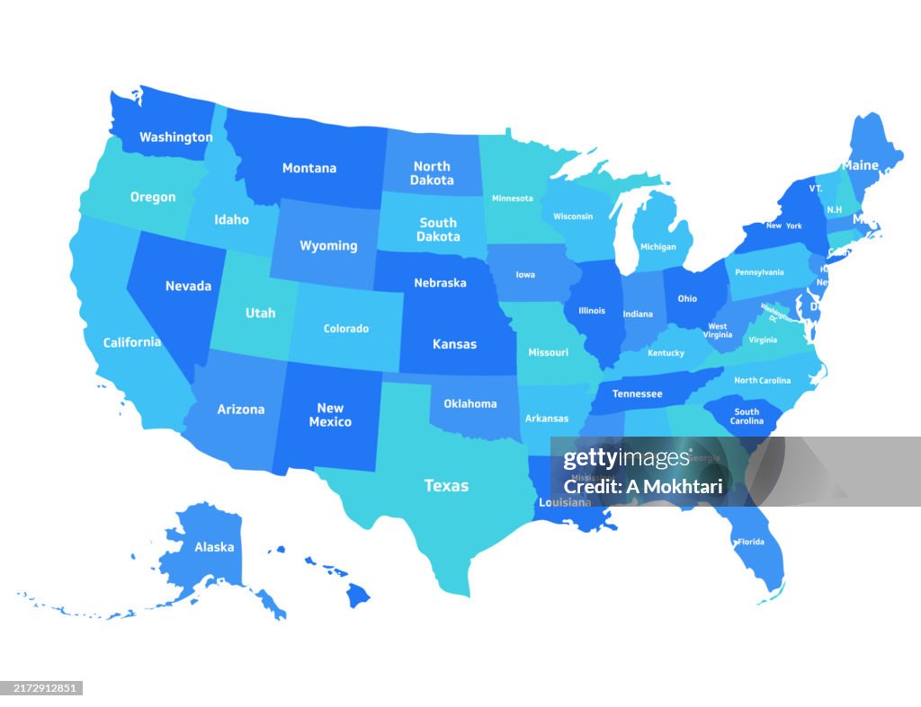 Karte der Vereinigten Staaten.