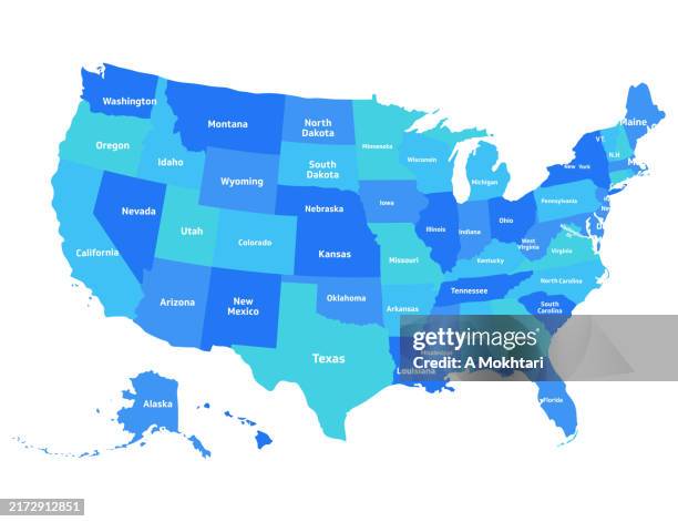 illustrazioni stock, clip art, cartoni animati e icone di tendenza di mappa degli stati uniti. - midwest