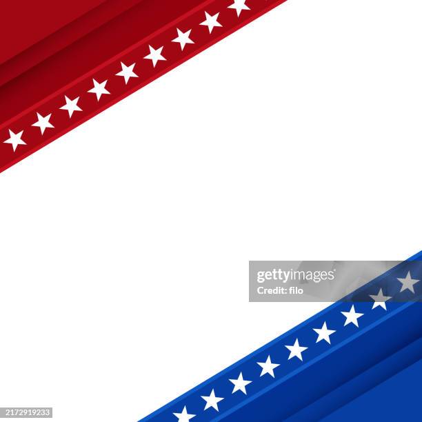 patriotic election independence day modern abstract blue red angled background - election poster stock illustrations