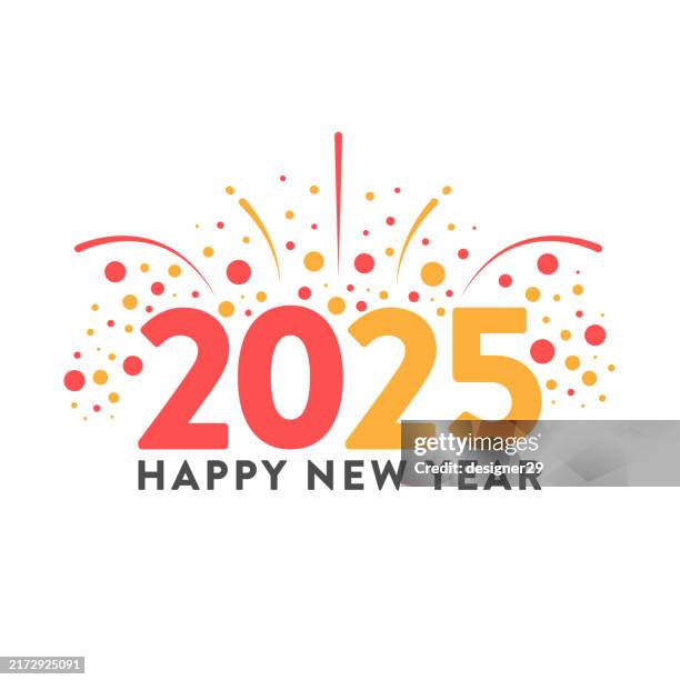 ilustraciones, imágenes clip art, dibujos animados e iconos de stock de happy new year 2025 banner vector design - año nuevo