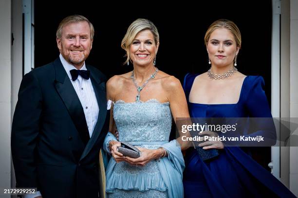 King Willem-Alexander of The Netherlands, Queen Maxima of The Netherlands and Princess Amalia of The Netherlands attend a diner gala the Council of...