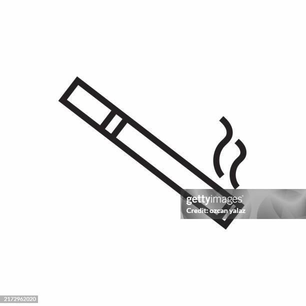 smoking concept, line style vector illustration. - smoking e cigarette stock illustrations
