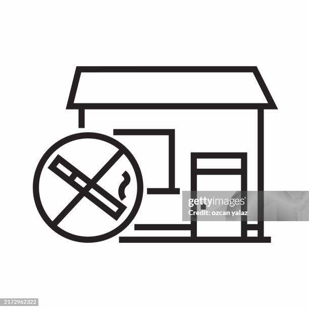 smoking concept, line style vector illustration. - cigar ash stock illustrations