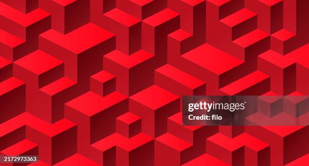 ilustraciones, imágenes clip art, dibujos animados e iconos de stock de fondo abstracto de textura de cubo rojo - fondo rojo