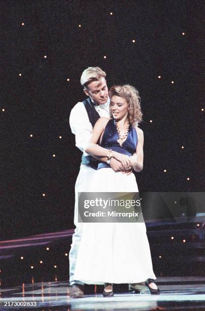 Jason Donovan & Kylie Minogue, Children's Royal Variety Performance, Rehearsal, Dominion Theatre, London, Friday 14th April 1989.