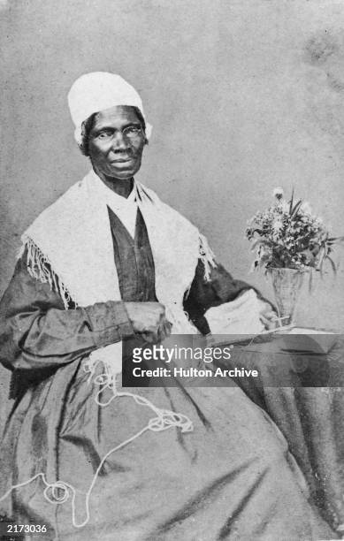Portrait of American abolitionist and feminist Sojourner Truth , a former slave who advocated emancipation, c. 1880.
