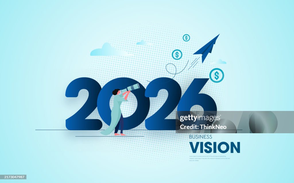 2026年の経済予測または将来ビジョンのコンセプト