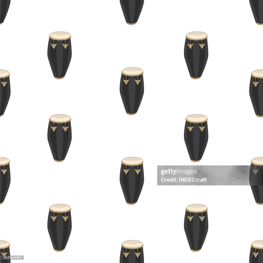 Conga instrument seamless pattern