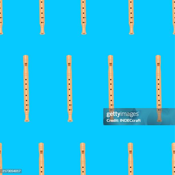 recorder instrument seamless pattern - baroque stock illustrations