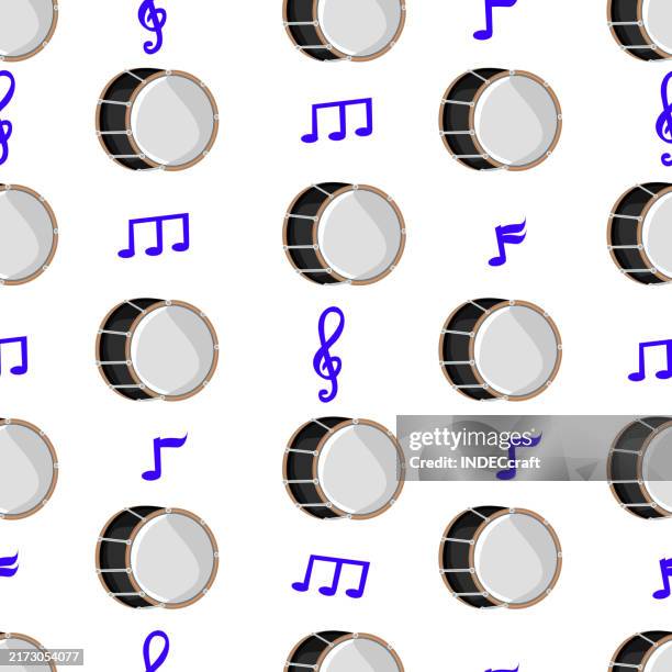snare drum seamless pattern - symphony stock illustrations