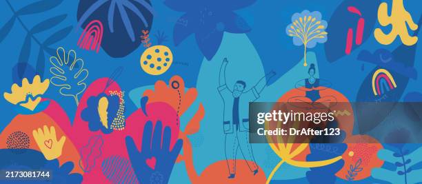 feiern das leben - kindness stock-grafiken, -clipart, -cartoons und -symbole