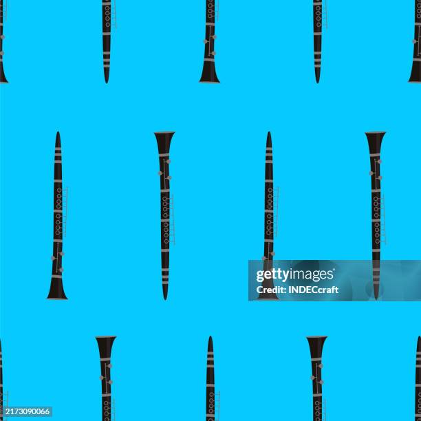 clarinet instrument seamless pattern - symphony stock illustrations
