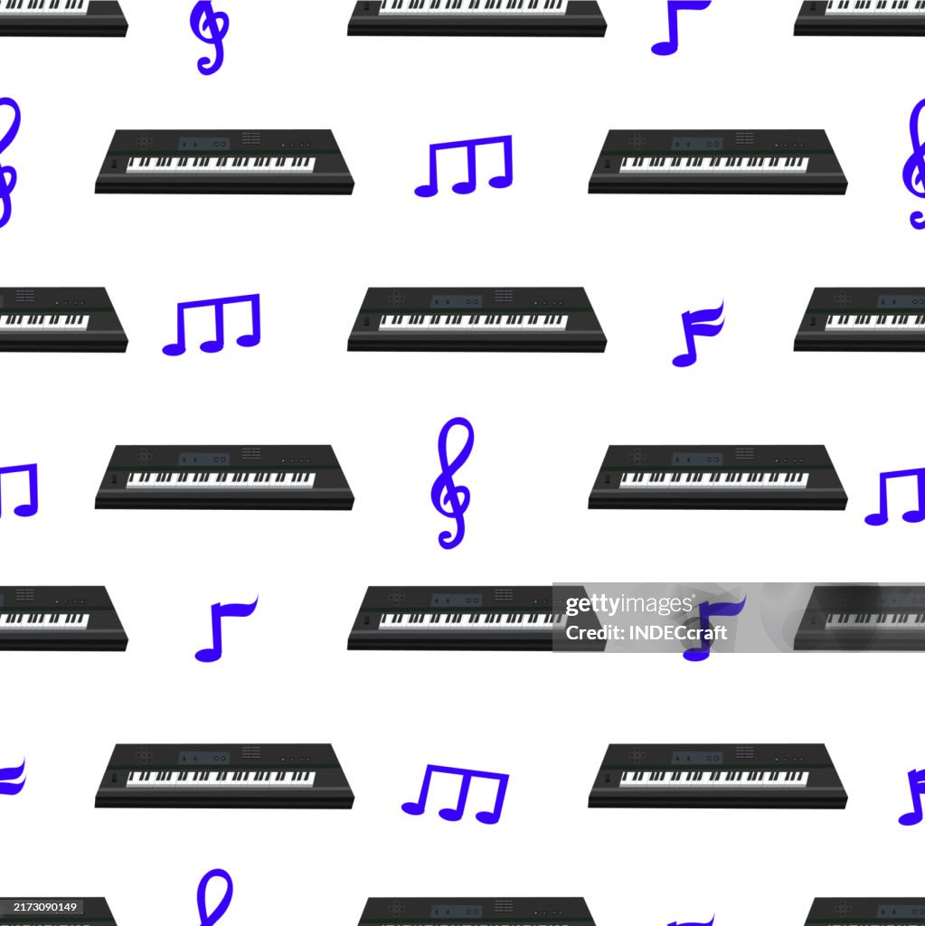 Key Bored Pattern Keyboard Instrument Seamless Pattern High-Res Vector Graphic - Getty Images