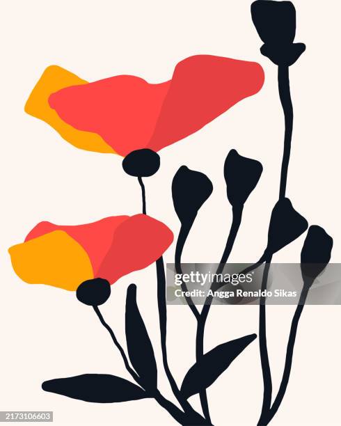 illustrations, cliparts, dessins animés et icônes de fleurs de coquelicot dessiné à la main - coquelicot