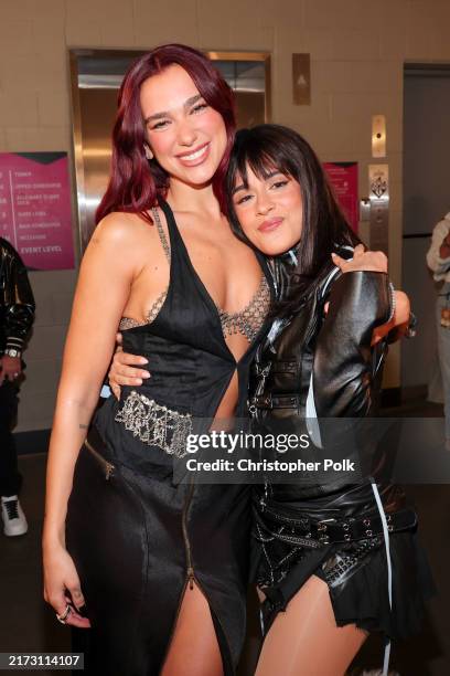 Dua Lipa and Camila Cabello at day 1 of the iHeartRadio Music Festival held at T-Mobile Arena on September 20, 2024 in Las Vegas, Nevada.
