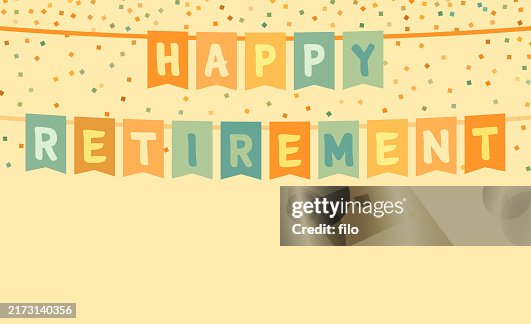 Happy Retirement Banner Bunting Celebration Confetti Happy Retirement Banner Bunting Celebration Confetti